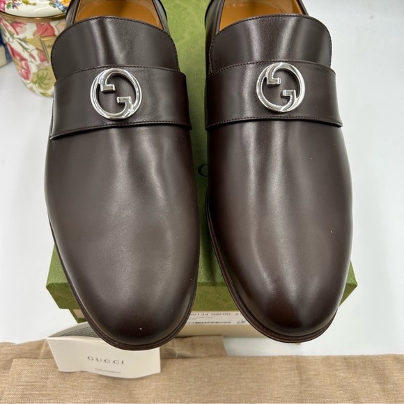Men’s Gucci interlocking G leather loafer size 13 made in Italy - Picture 2 of 9